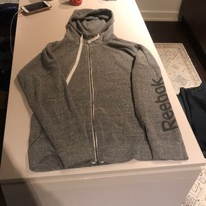 Grey Reebok zip hoodie